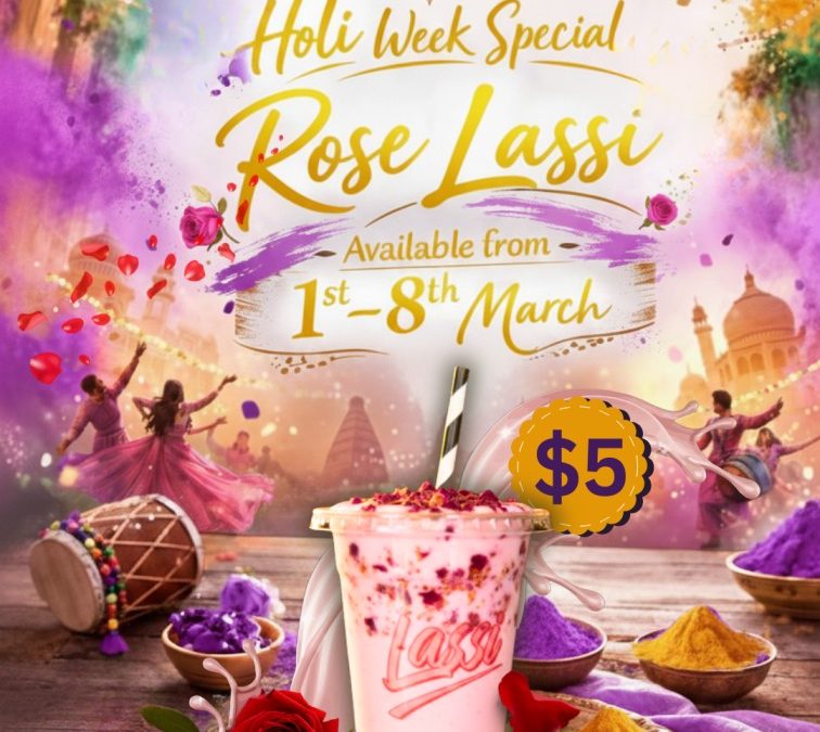 Bollywood Burger: Celebrate Holi with a $5 Rose Lassi